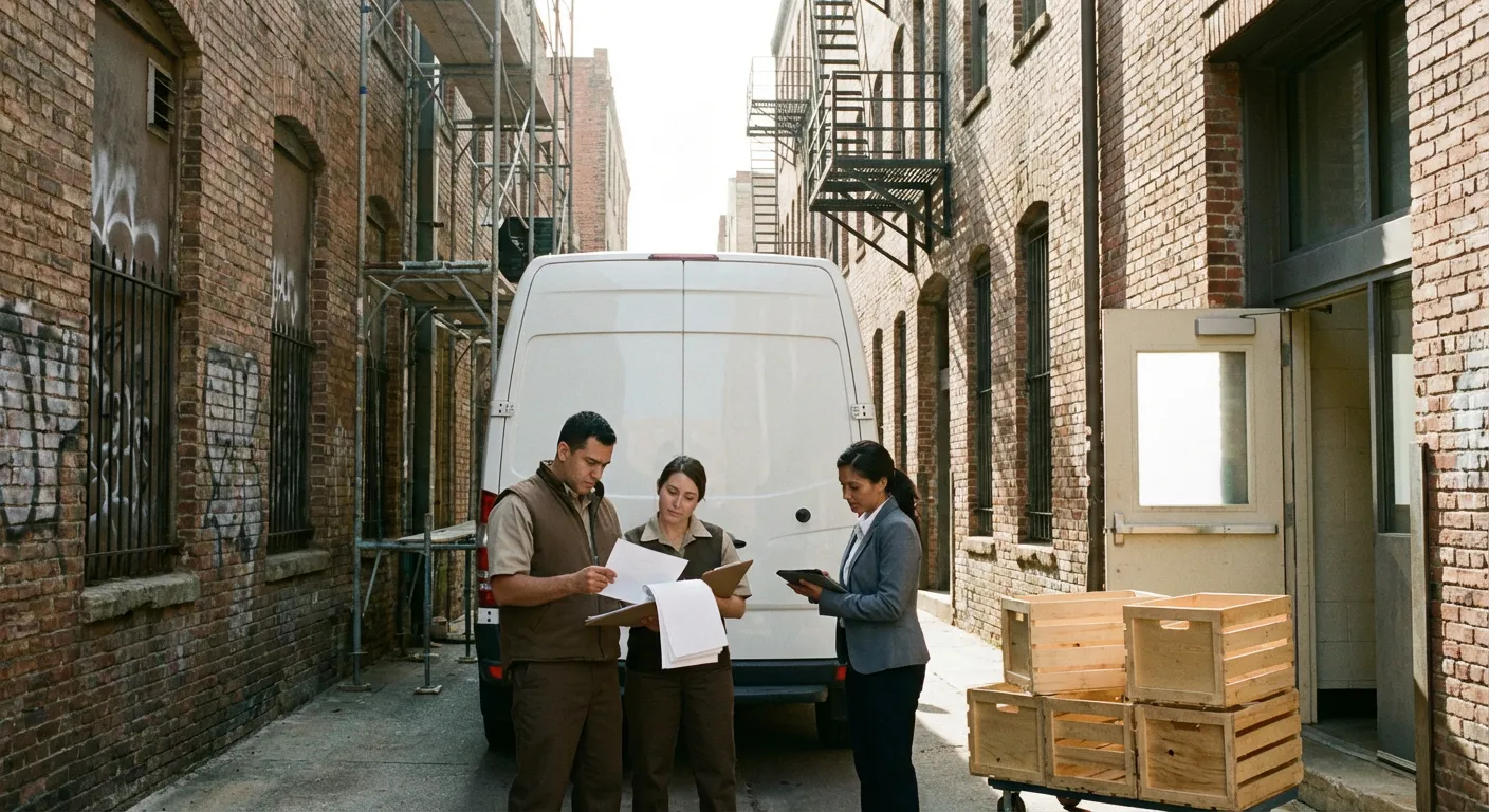 Union City alley delivery access and clearance check